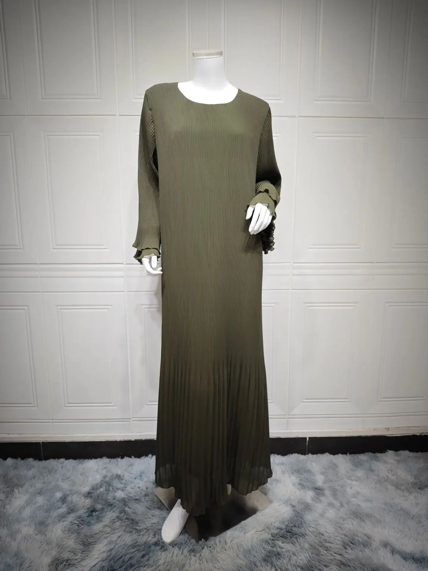 Eid Muslim Dress for Women Pleated Flare Sleeve Jalabiya Kaftan Islam Vestidos Arab Long Robe Ramadan Morocco Dubai Abayas 2024.