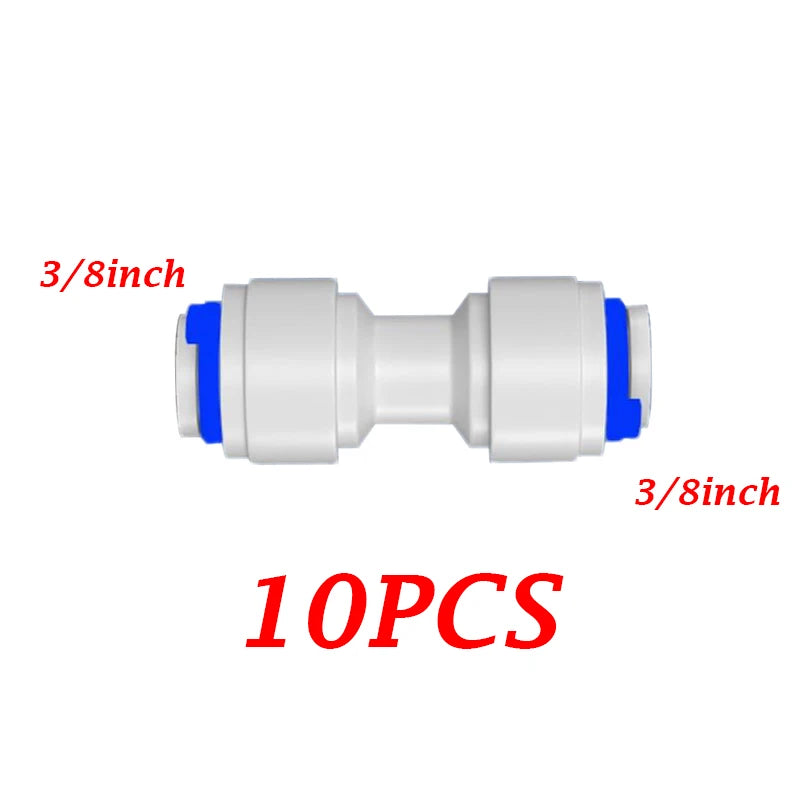 10PCS RO Water Hose Connection Straight Elbow Tee 1/4" Coupling Plastic Quick Pipe Fitting Reverse Osmosis Connector