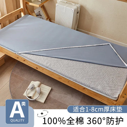 2025 new cotton washed cotton student dormitory mattress cover all-inclusive zipper mattress single piece without filler.