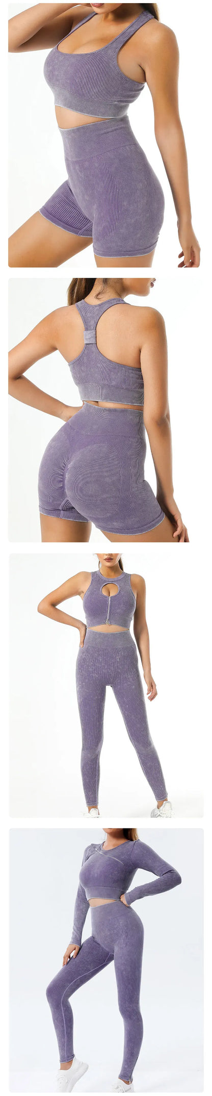 Yoga Suit High Waist Leggings Running Training Tights Sports Outfits Long Sleeve Crop Top Bra Seamless Fitenss Set Fitness Wear