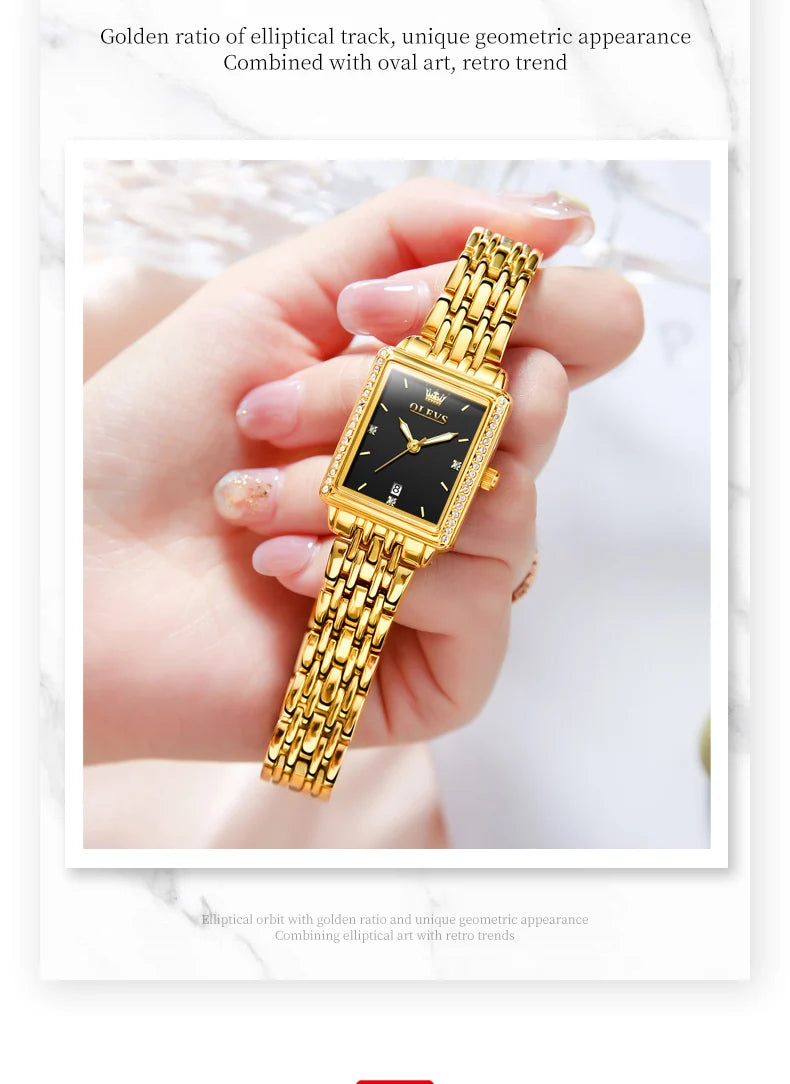 OLEVS 9995 Women's Watch Luxury Elegant Quartz Ladies Wristwatch Top Brand Waterproof Luminous Date Original Watch For Women.