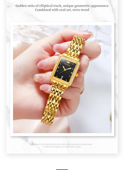 OLEVS 9995 Women's Watch Luxury Elegant Quartz Ladies Wristwatch Top Brand Waterproof Luminous Date Original Watch For Women.