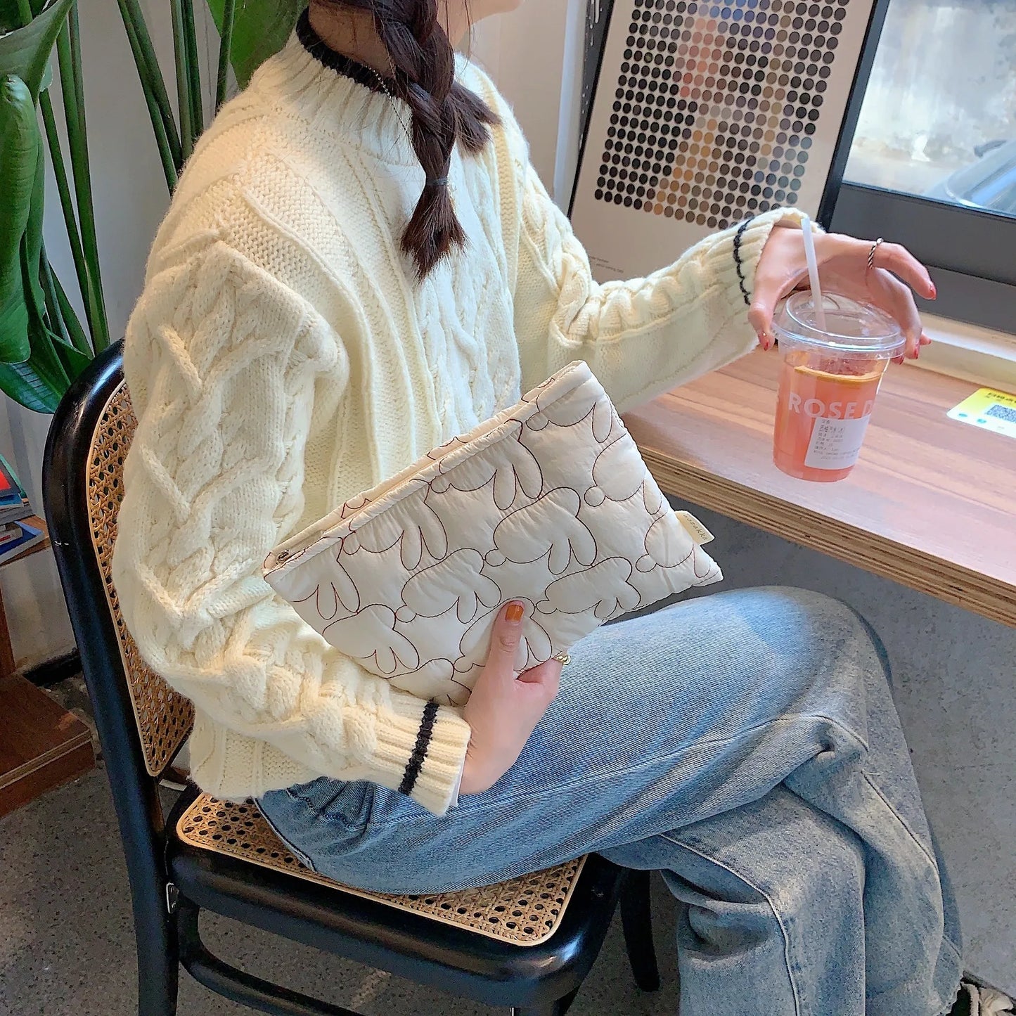 2025 Cute Rabbit Travel Cosmetic Lipstick Purse Storage Bag Kawaii Women Makeup Handbags Organizer Wallet Pouch Pencil Case Bags