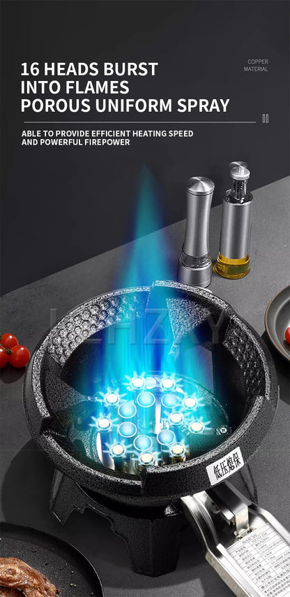 Low-pressure Fierce Fire Gas Stove Commercial Single-hole Liquefied Gas Burner for Hotel Restaurant Energy-saving Gas Cooktop.