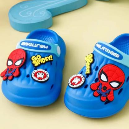 Disney Children'S Hole Sandals Boys Summer Home Slipper Cartoon Spider-Man Slipper Children'S Gifts Beach Shoes Size 18-29.