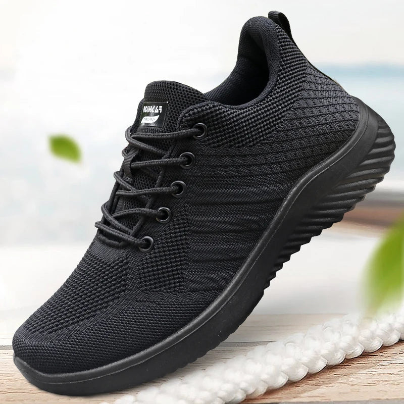 Men's Solid Lace-Up Casual Shoes, Lightweight Outdoor Sports Shoes Suitable for All Seasons Training and Exercise, Lightweight, Breathable and Non-Slip, Ideal for Leisure Walking Enthusiasts.