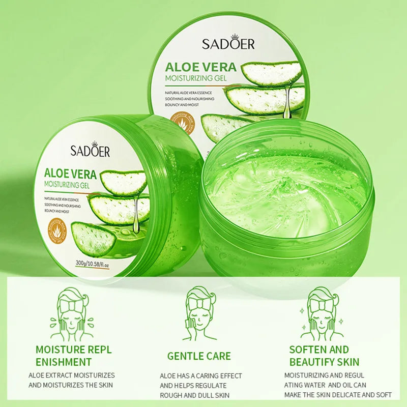300g SADOER Aloe Vera Gel Creams Moisturizing Brightening Nourishing Firming Hydrating Face Cream Facial Skin Care Products.