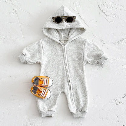 Baby Body suits einteilige Kapuze Reiß verschluss Overall dicke Neugeborene Baby kleidung Baby Boy bequeme warme Mädchen Baby kleidung Stram pler.