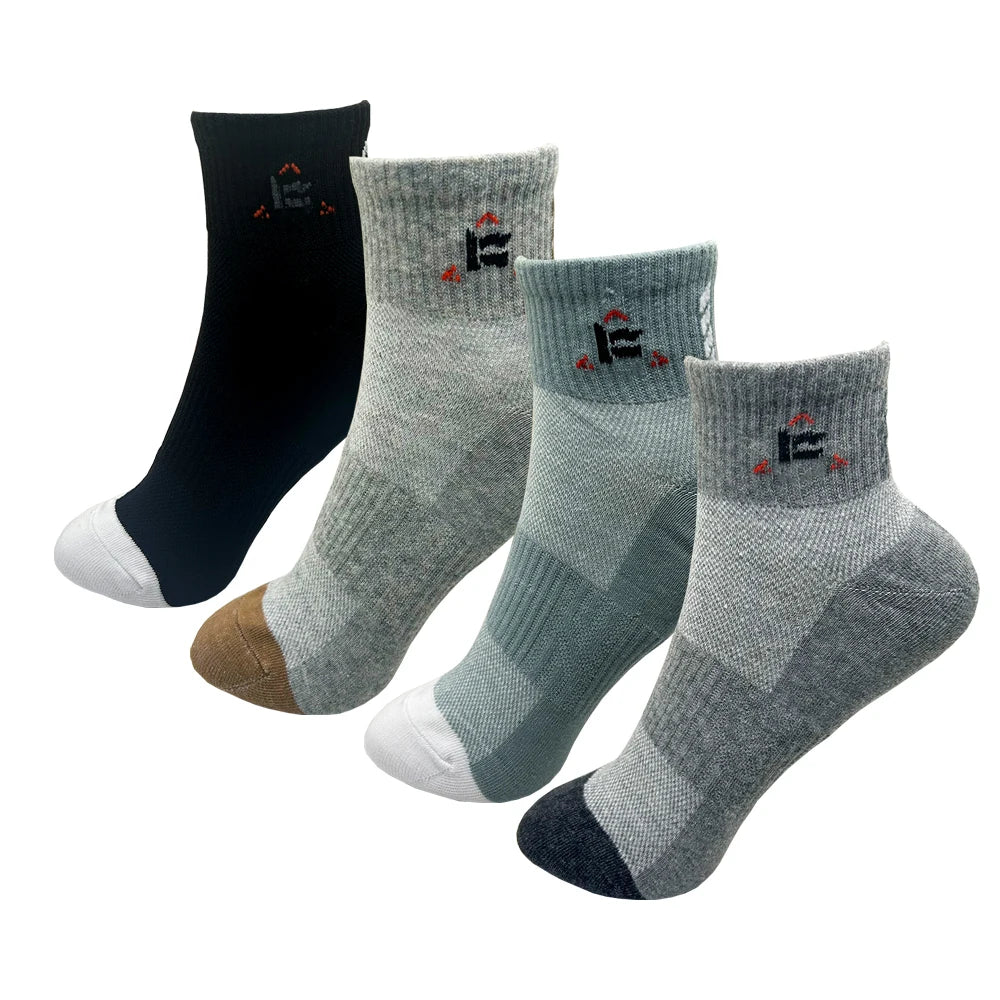 4 Pairs Men Cotton Dress Socks Pure Color High Quality Soft Breathable Black Business Casual Men Summer socks Large Size.
