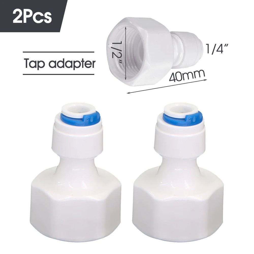 White 6mm PE Tube Quick Connector 1/4" Tubeing Quick Release Fittings for Home Water Purifier Garden Hose Watering System Joints