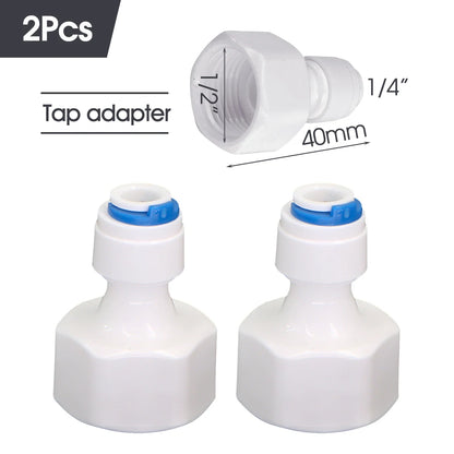 White 6mm PE Tube Quick Connector 1/4" Tubeing Quick Release Fittings for Home Water Purifier Garden Hose Watering System Joints