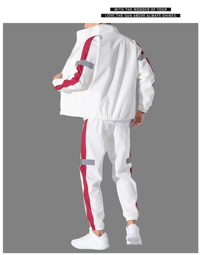 Trendy Men's Sportswear Set Casual Open Cardigan Sweatshirt Jacket with Pants Autumn Winter New Style Cross-Border Clothing.