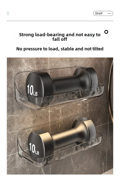 Kein Bohren, Acryl-Badezimmerregal, Wandmontage, Dusch-Organizer für Shampoo, Kosmetik, platzsparendes WC-Aufbewahrungsregal, Eckregal