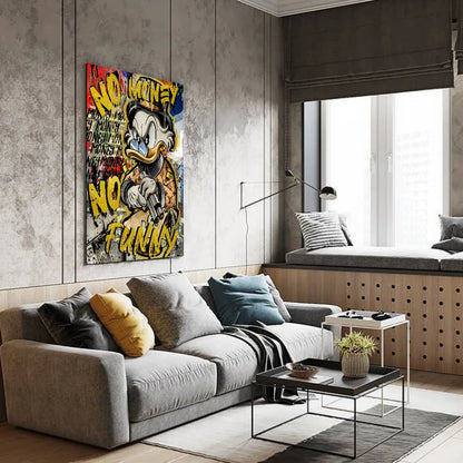 MINISO Disney Marvel Donald Duck Home Living Room Bedroom Art Poster Street Graffiti Children's Room Wall Mural Canvas HD Prints.