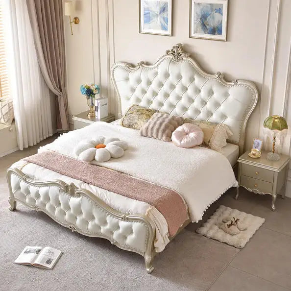 Design Modisches Bett Weißes Licht Luxus Chinesische Prinzessin Ästhetik Minimalistisches Bett Bequeme japanische Muebles-Möbel