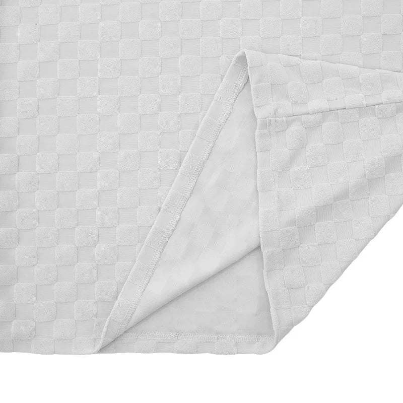 European and American Oversized Fashion Brand Men's Summer New Chessboard Plaid Loose Sports and Leisure Two-Piece Set.