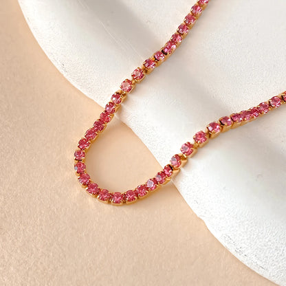 eManco Stainless Steel Gold Plated Sparkling Bracelet High Quality White Zirconia Single Row Simple Accessory For Girls.