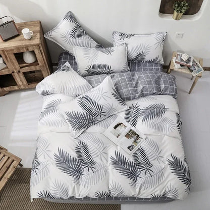 New Comfortable Soft Skin-friendly Cotton Aloe Vera Cotton Four-piece Set Active Cotton Bedding Sheet Quilt Cover