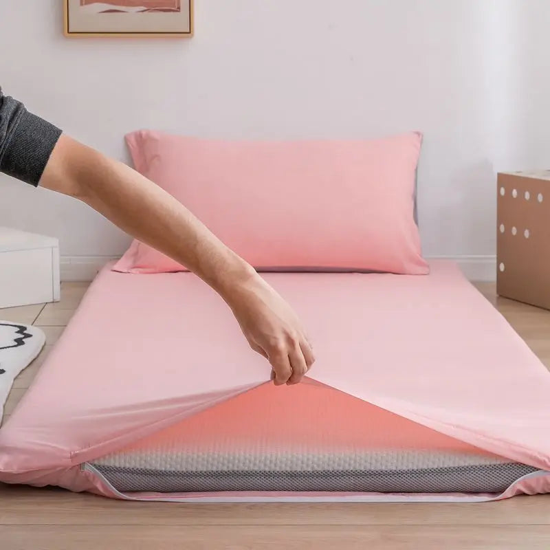 WOSTAR 360° fully enclosed with zipper mattress protector cover student baby single double bed sheet protection pad 90/150cm.