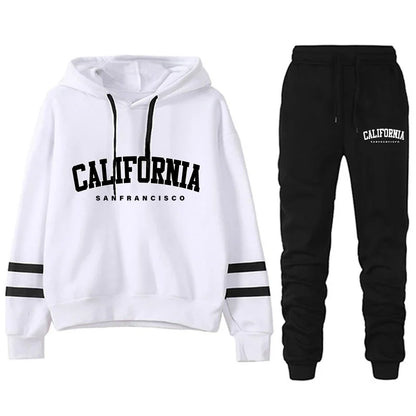 California Womens Tracksuit Casual Stripe Versatile Hooded Sweatshirt or Pants or Suit Simplicity Hot Sales Street Outfits S-3XL.