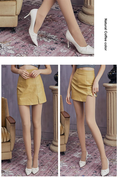 Winter Thermal Pantyhose Women Thicken Stockings Fake Translucent Pantyhose Fleece Lined Tights High Waist Elastic Wool Socks