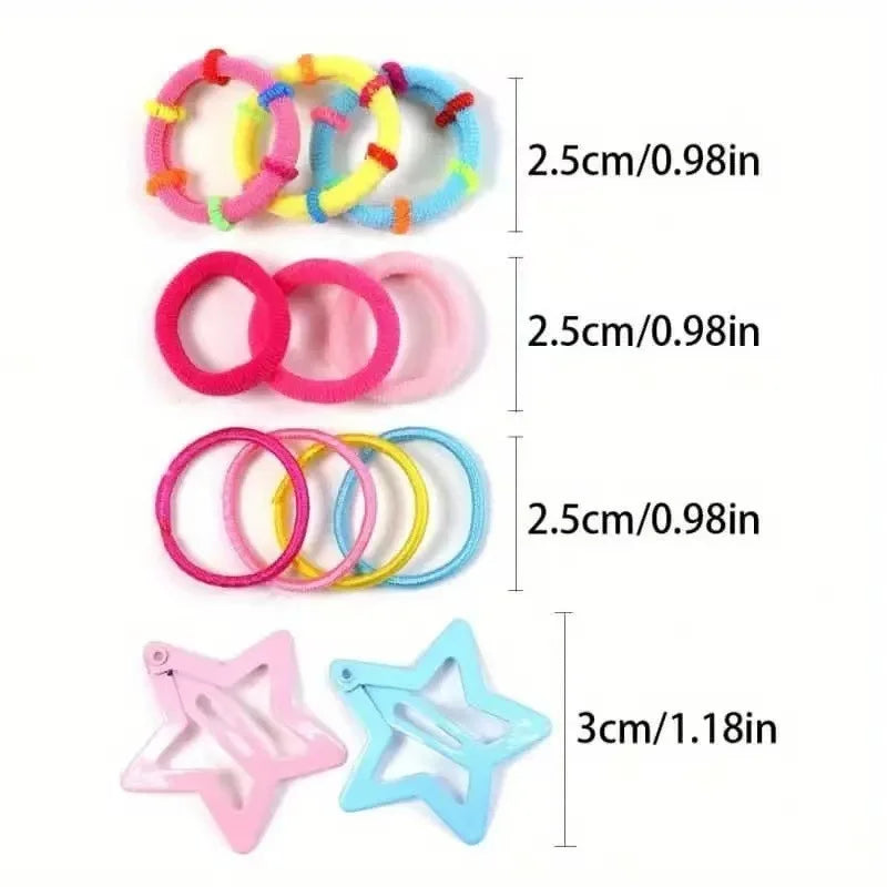 287-881PCS (The box is a shooting prop) Children's Hair Clips, Hair Scrunchies, Gift Claw Clips, Hair Accessory Set, Gift Box, P.