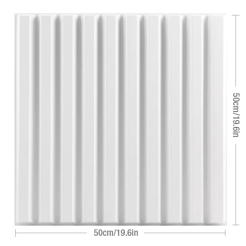 12 piece/3m² /50cm Decorative Textured PVC 3D Wall Panel 3D wall sticker Interior Wall Decor Living Room Bedroom in White/Black