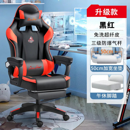 Ergonomischer Gaming-Stuhl, Gamer-Stühle mit Kopfstütze mit Lendenkissen, höhenverstellbarer Computer-Bürostuhl für Mädchen und Jungen