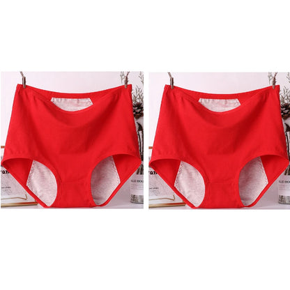 2pcs Girl Menstrual Panties Women's Physiological Briefs Ladies Period Leak Proof Panty High Waist Cotton Underwear