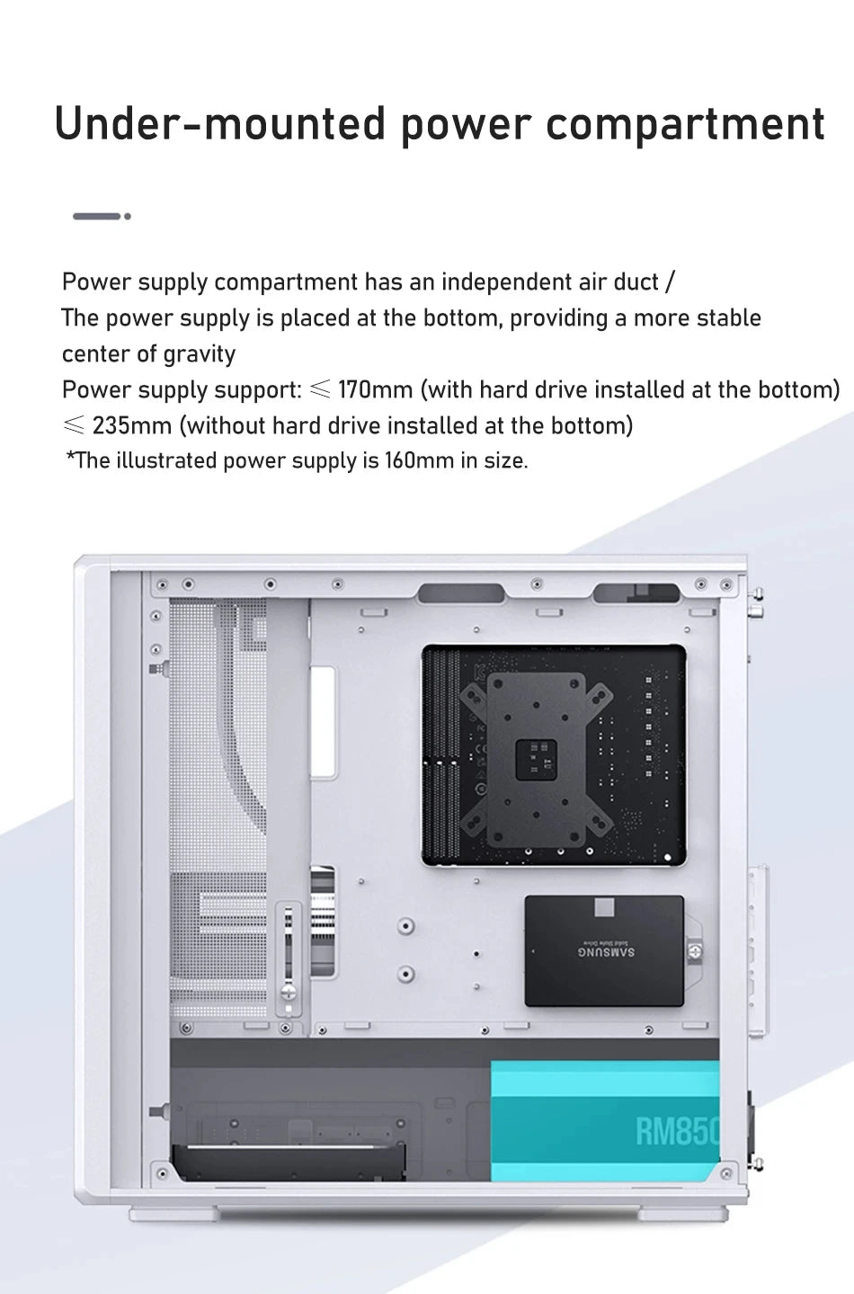 JONSBO D200 MATX Case (Column-Free Curved Sea View/240 Radiator/ATX Power Supply/Digital Display/Type-C Gen2 10Gbps+)