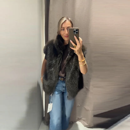 Chic Faux Pelz frauen Mäntel Elegante Revers Binden Gürtel Verdicken Volle Hülse Weibliche Jacken 2025, Herbst Winter Neue dame Streetwears