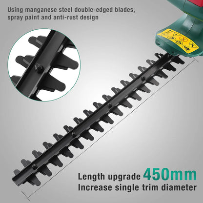 Kabelgebundener elektrischer Heckenschere 450 W, elektrischer Heckenschere, 450 mm Diamantschneidmesser, 16 mm Zahnöffnung