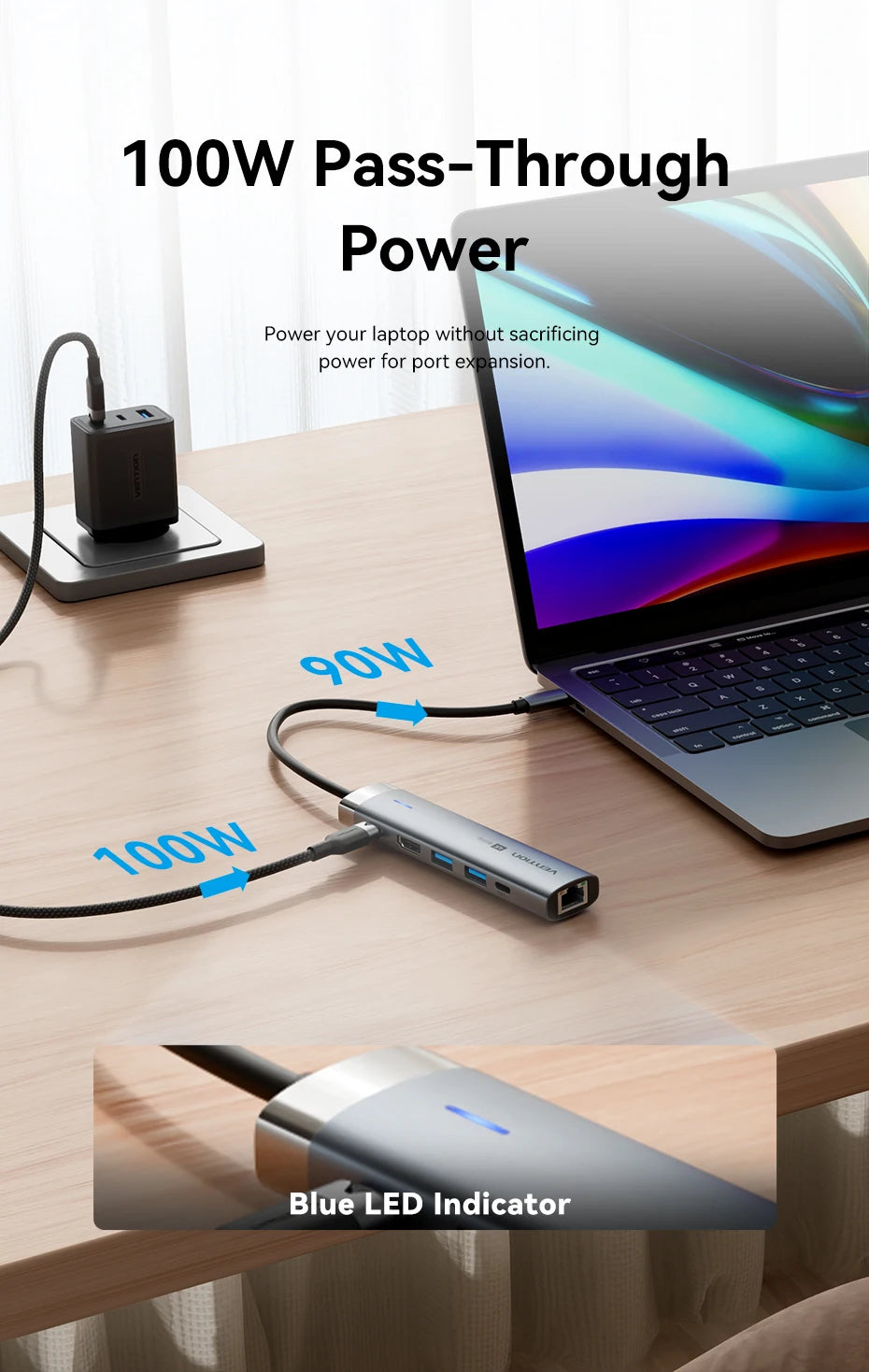 Vention USB C HUB Type C to HDMI 4K60Hz RJ45 PD 100W Adapter For Macbook iPad Pro Air M2 M1 Sumsang PC Accessories USB 3.0 HUB.