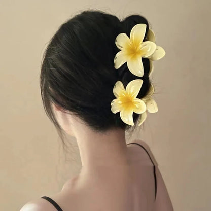 New Hawaiian Gradient Hair Clips Women Flower Hair Claws Shark Hairpins Vacation Beach Style Hairpins Hair Accessories
