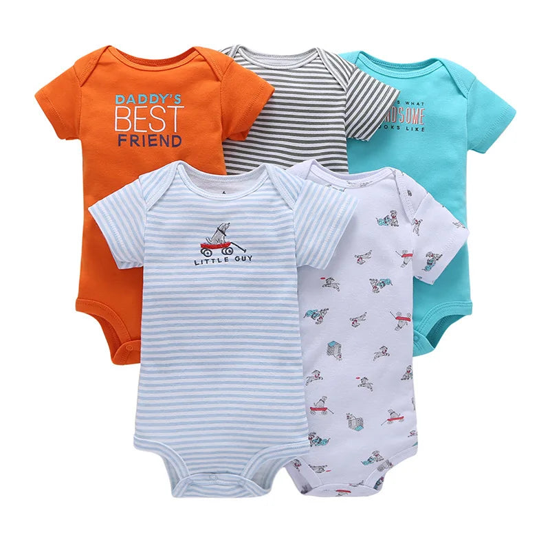 5 Pairs Neugeborenen Baby Body Kurzarm Infant Overall Kurzarm Baumwolle Overalls Neugeborenen Overall Kinder Baby Roup.