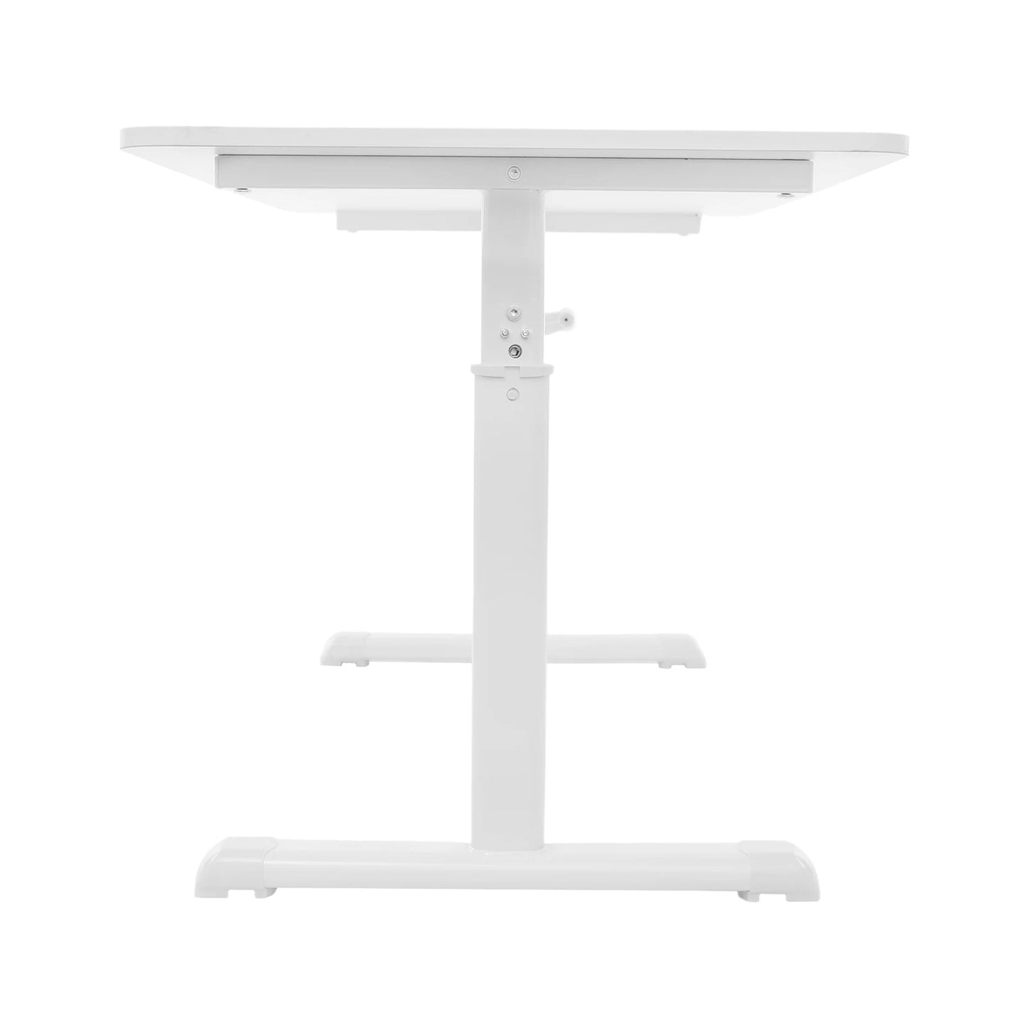 Höhenverstellbarer Schreibtisch, Heimbüro, Schreibtisch, manuell höhenverstellbarer Stehschreibtisch, weiß, 65–90 cm, höhenverstellbar