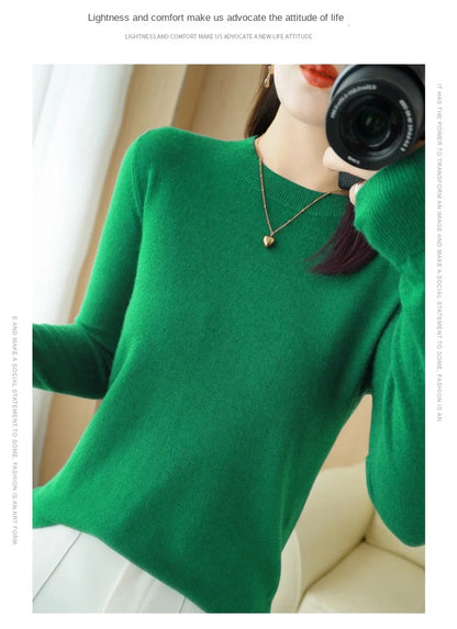 Herbst Winter frauen Pullover Oansatz Kaschmir Solide Pullover Schlank Bodenbildung Shirt Langarm Casual Grundlegende Pull Femme Pullover.