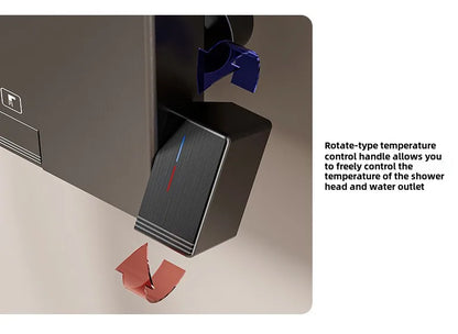 Multi Functional LED Shower Screen Wall Mounted Waterfall Shower Head Set Bathroom Digital Atmosphere Light Shower Set Screen