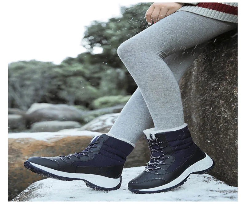 Women's Boots Lightweight Fur Boots Ankle Heels Winter Shoes Woman Fashion White Platform Botas Mujer Snow Boots Winter Footwear.