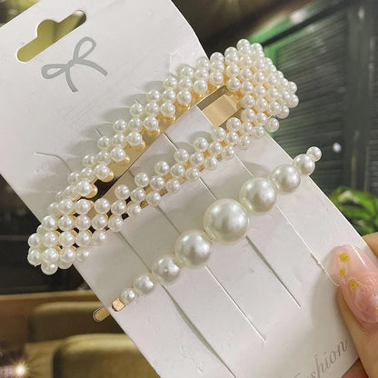 Simulated Pearl Hair Clips For Women Korean Women Hairpins Girl Geometric Hair Barrettes Fashion Hairgrip Hair Accessories.