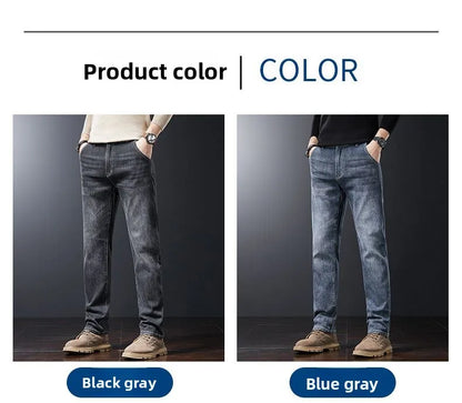 Autumn Winter Men's Fashion Casual Stretch Straight-leg  Jeans Men Streetwear Denim Jogger Pants Men Baggy Harem Jean Trousers