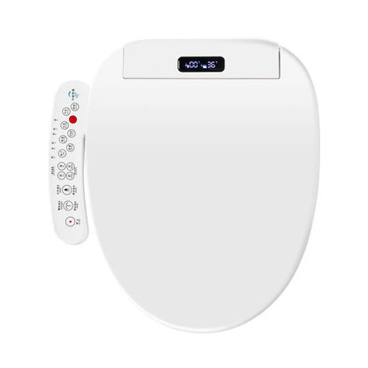 Intelligenter, länglicher Toilettensitzbezug – beheizt, wassersparend, automatische Reinigungsdüse, langsam schließend, trocken, LED-Licht für modernes Badezimmer