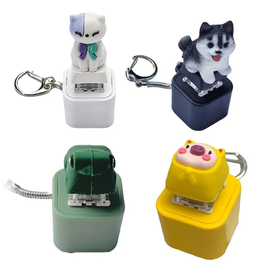 Frog Croaking Fidget Toy Keychain With Colorful Lights Rechargeable Keychain With Led Fun Animal Sound Button Toy Stress Relief.