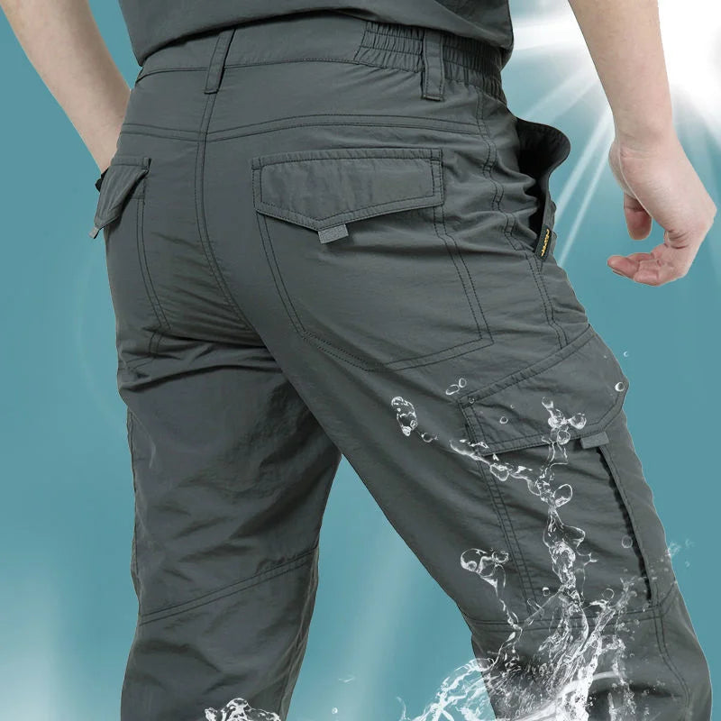 2023 Outdoor Waterproof Tactical Cargo Pants Men Breathable Summer Casual Army Military Long Trousers Male Quick Dry Cargo Pants.