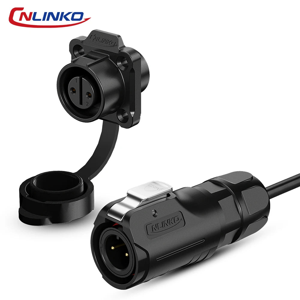 CNLINKO LP12 2~8 Pin Circular Connector with 1 Meter Cable Assemblies IP68 Waterproof Outdoor Industrial Electrical Connector