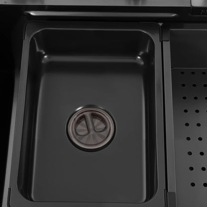 Single Bowl Kitchen Sink Waterfall Bar Sink Stainless Steel Sink with Tap Silver Rectangular