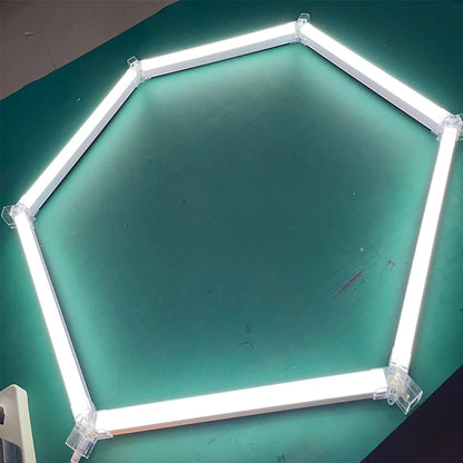 Hexagon LED lighting for DIY Garage Barbecue Shop Barbershop Gym Bar Car Showroom 4S Workshop Ceiling Light Honeycomb Tube.