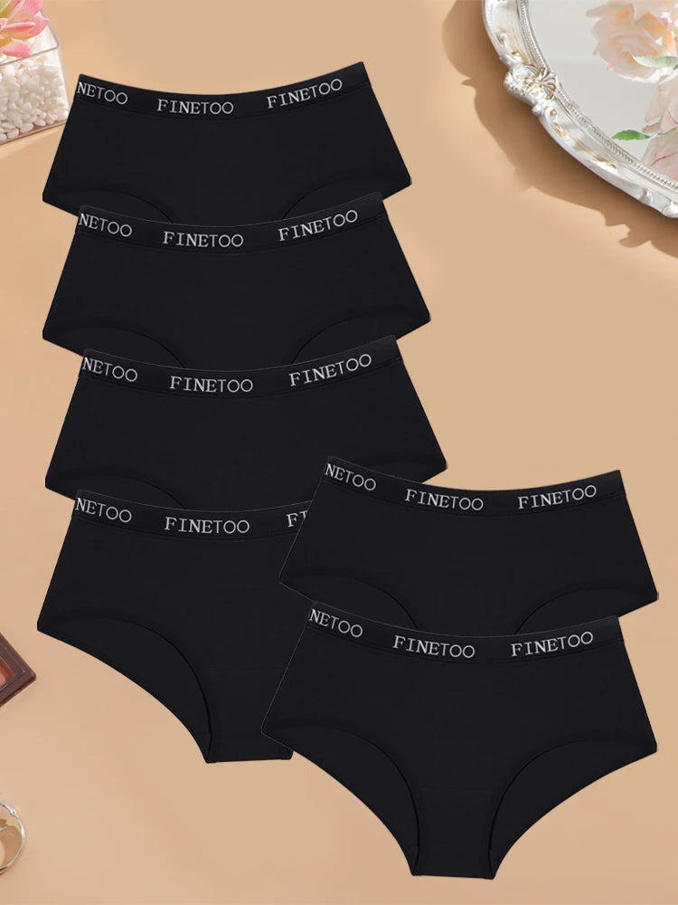 6Pcs Cotton Letter Belt Underwear for Women Sexy Breathable Low Waist Briefs Female Solid Stretch Lingerie Casual Sports Panties