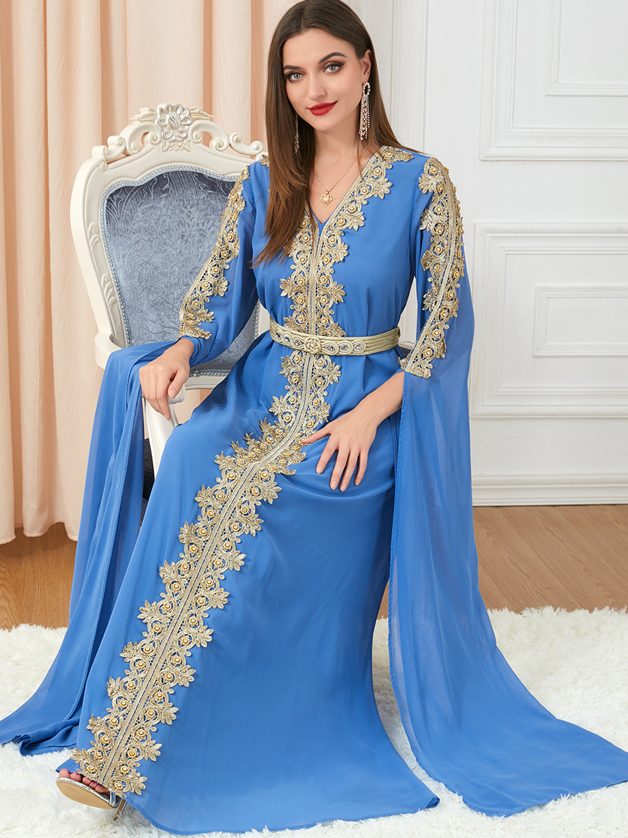 Eid Marokko Party Kleid Muslimische Frauen Abaya Kleider Langarm Abayas Dubai Türkei Islam Kaftan Robe Longue Vestidos Largos 2025.