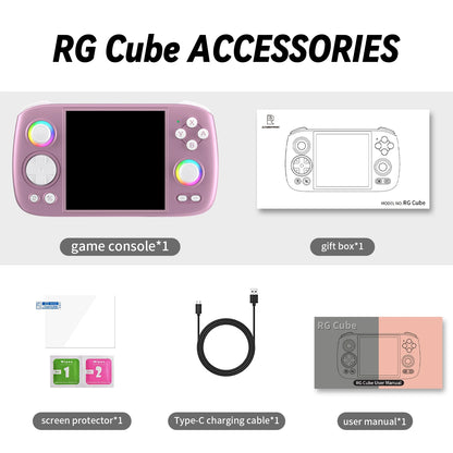 ANBERNIC RGCube Handheld Game Console Android 13 Game Player 3.95" IPS Screen Unisoc T820 RGB Lighting RG Cube dual high-Speaker.
